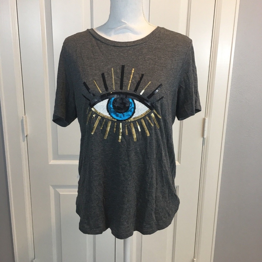 South Parade Women Shirt Medium Gray Sequin